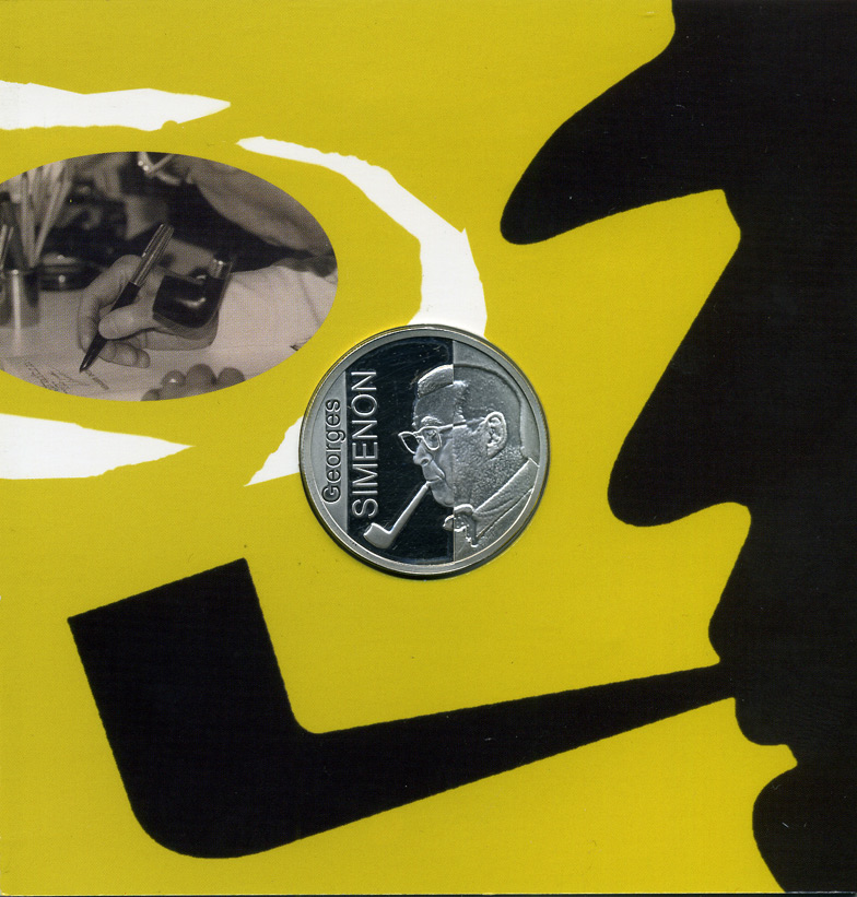 Бельгия 10 евро 2003 100 лет со дня рождения Жоржа Сименона, буклет KM 235 серебро PROOF 7-5-4-01