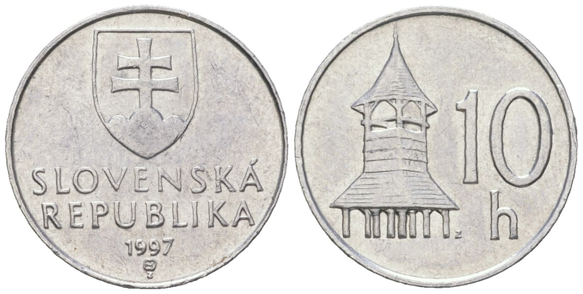 Словакия 10 геллеров 1997 MK KM 17 алюминий aUNC 4164-448