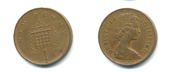 Великобритания 1 пенни 1979 Елизавета II (1952-2022) КМ 915, Spink B1 бронза 59-1612