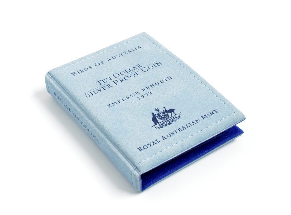 Австралия 10 долларов 1992 императорский пингвин, в оригинальной коробке, с сертификатом KM 192 серебро PROOF 14-01-04-11