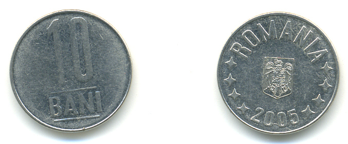 Румыния 10 бань (бани) 2005 KM 191 сталь плакированная никелем 176-946
