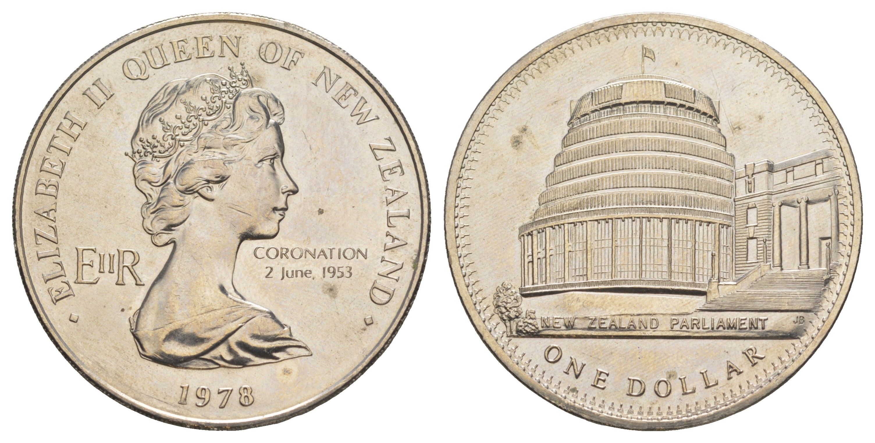 Новая Зеландия 1 доллар 1978 25 лет коронации Елизаветы II KM 47 медно-никель UNC 4386-224