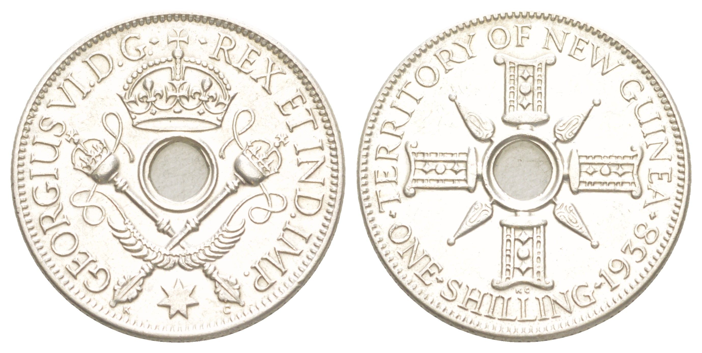 Новая Гвинея 1 шиллинг 1938 KM 8 серебро UNC 4178-445