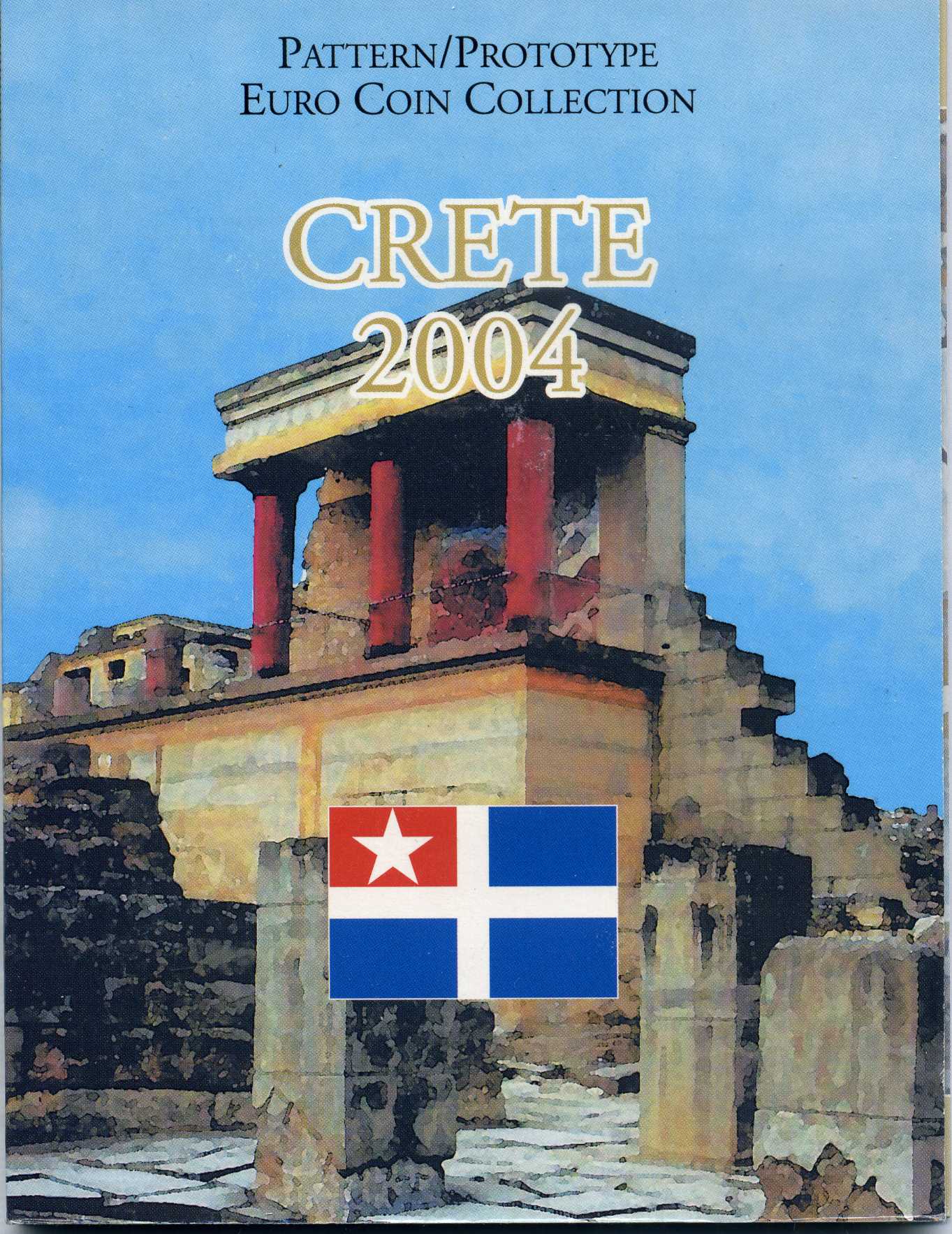 Остров Крит набор из 8 монет 2004 1 евроцент-2 евро, европробники, в оригинальном буклете UNC 00-00