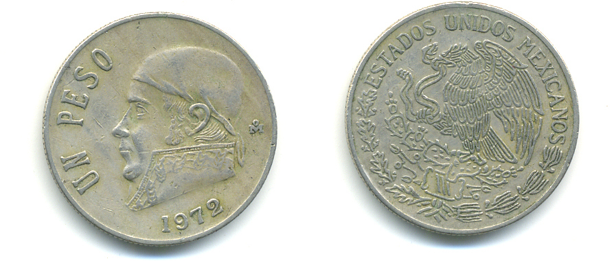 Мексика 1 песо 1972 Хосе Мария Морелос KM 460 медно-никель 86-1521