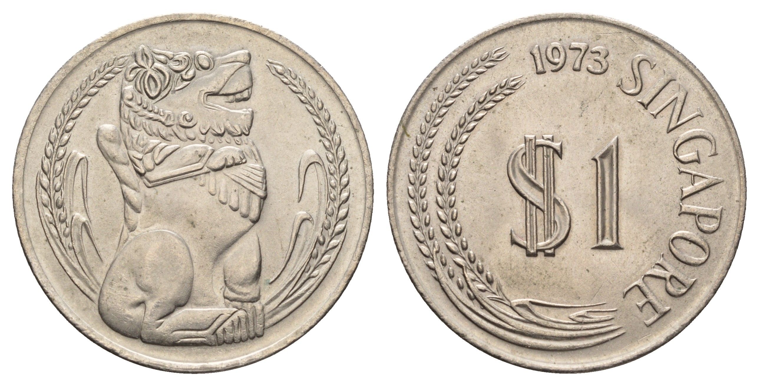 Сингапур 1 доллар 1973 KM 6 медно-никель UNC 4680-916
