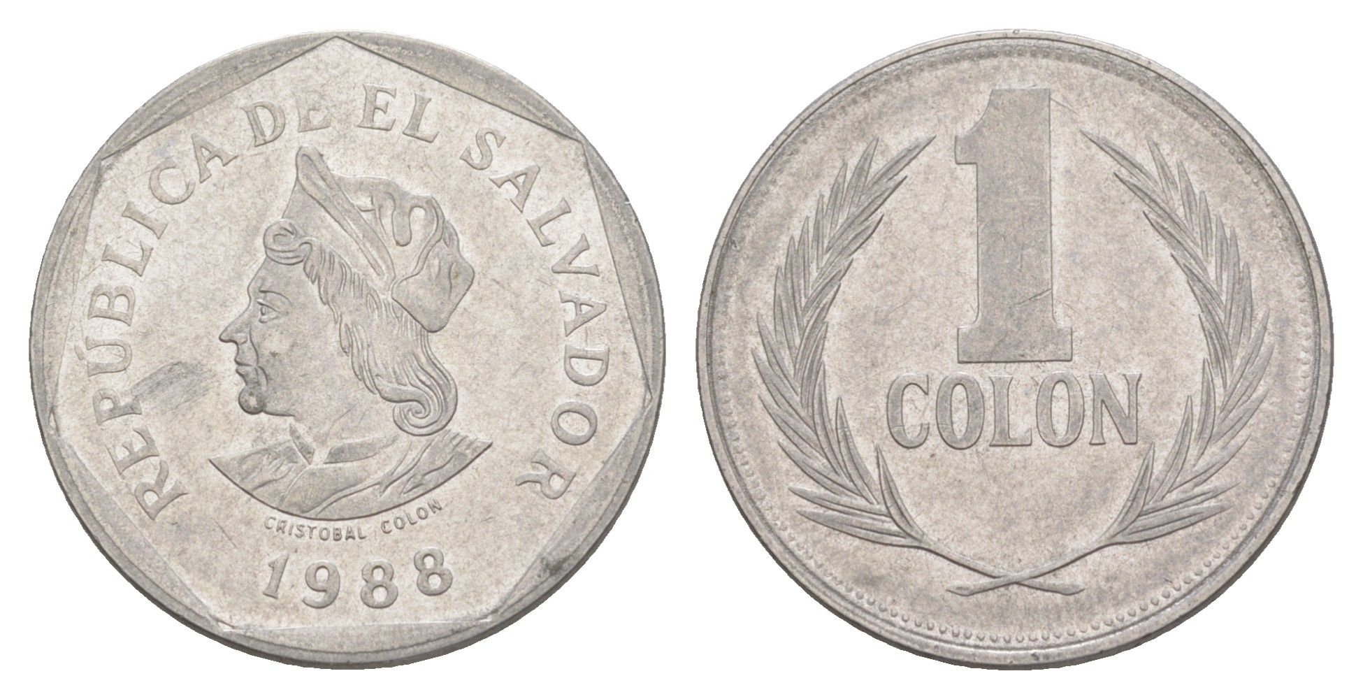 Сальвадор 1 колон 1988 KM 156 нержавеющая сталь 4163-122