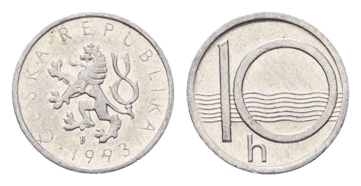 Чехия 10 геллеров 1993 KM 6 алюминий 4696-541