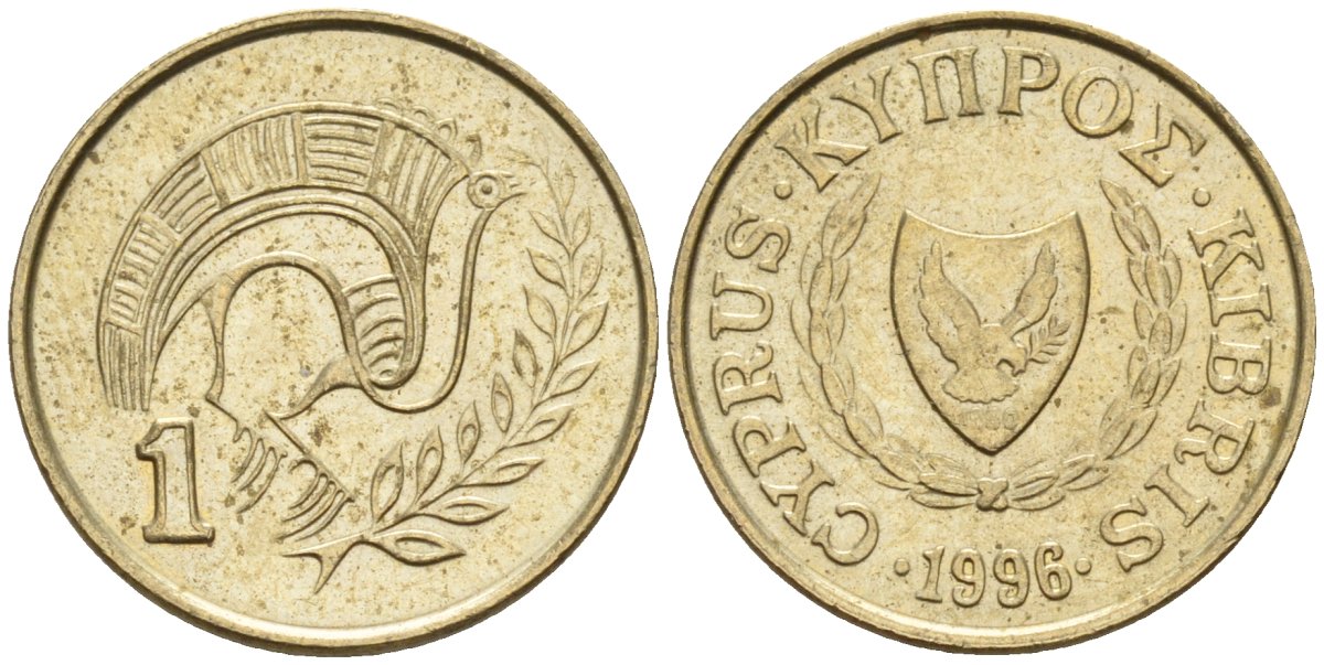 Кипр 1 цент 1996 KM 53.3 никель латунь 4174-1213