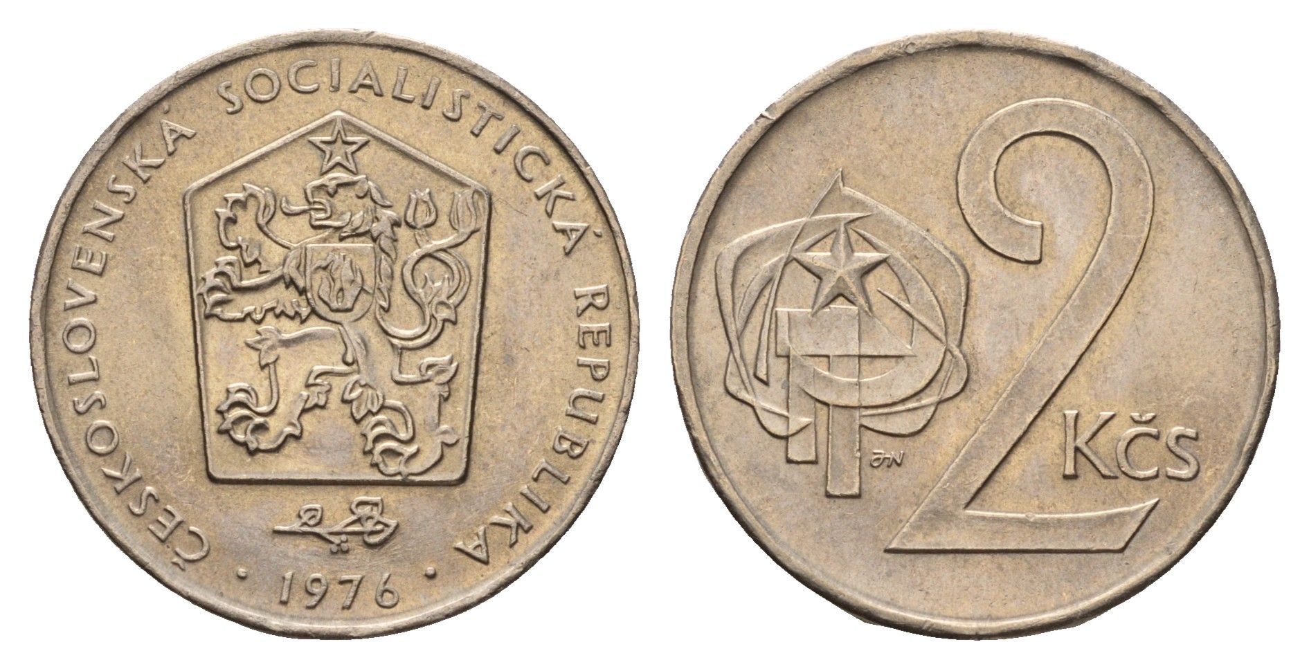 Чехословакия 2 кроны 1976 KM 75 медно-никель UNC 4678-647