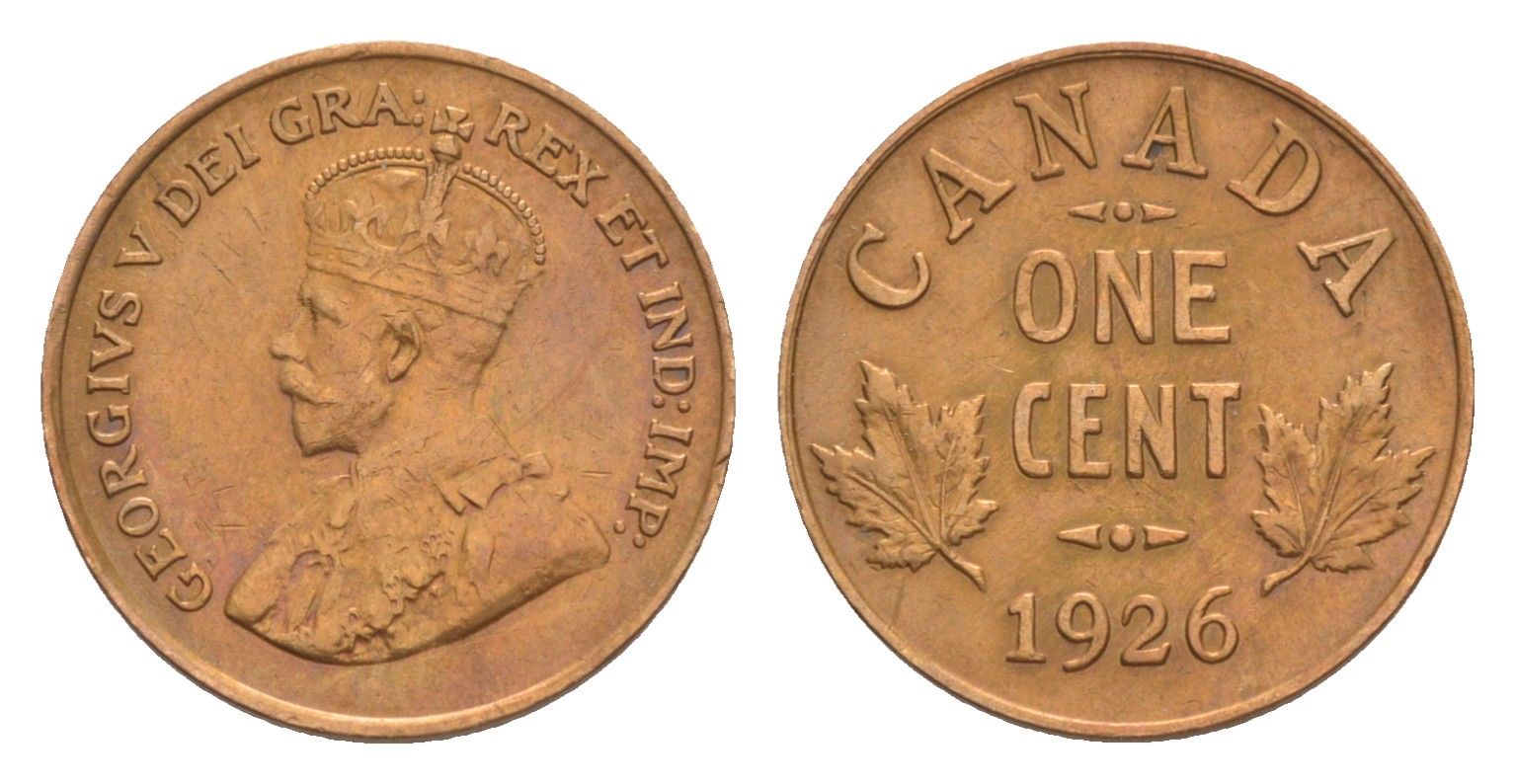 Канада 1 цент 1926 Георг V (1910-1936) KM 28 бронза 4636-121