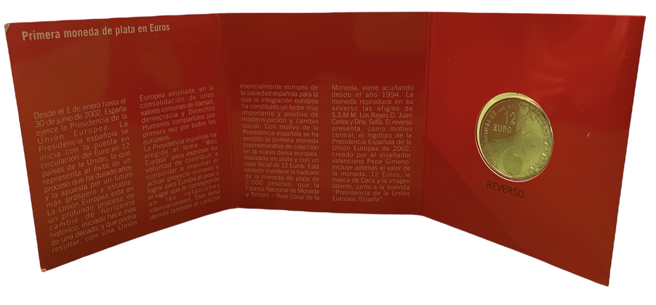 Испания 12 евро 2002 Карлос и София, Председательство Испании в Евросоюзе серебро UNC 6-5-1-22