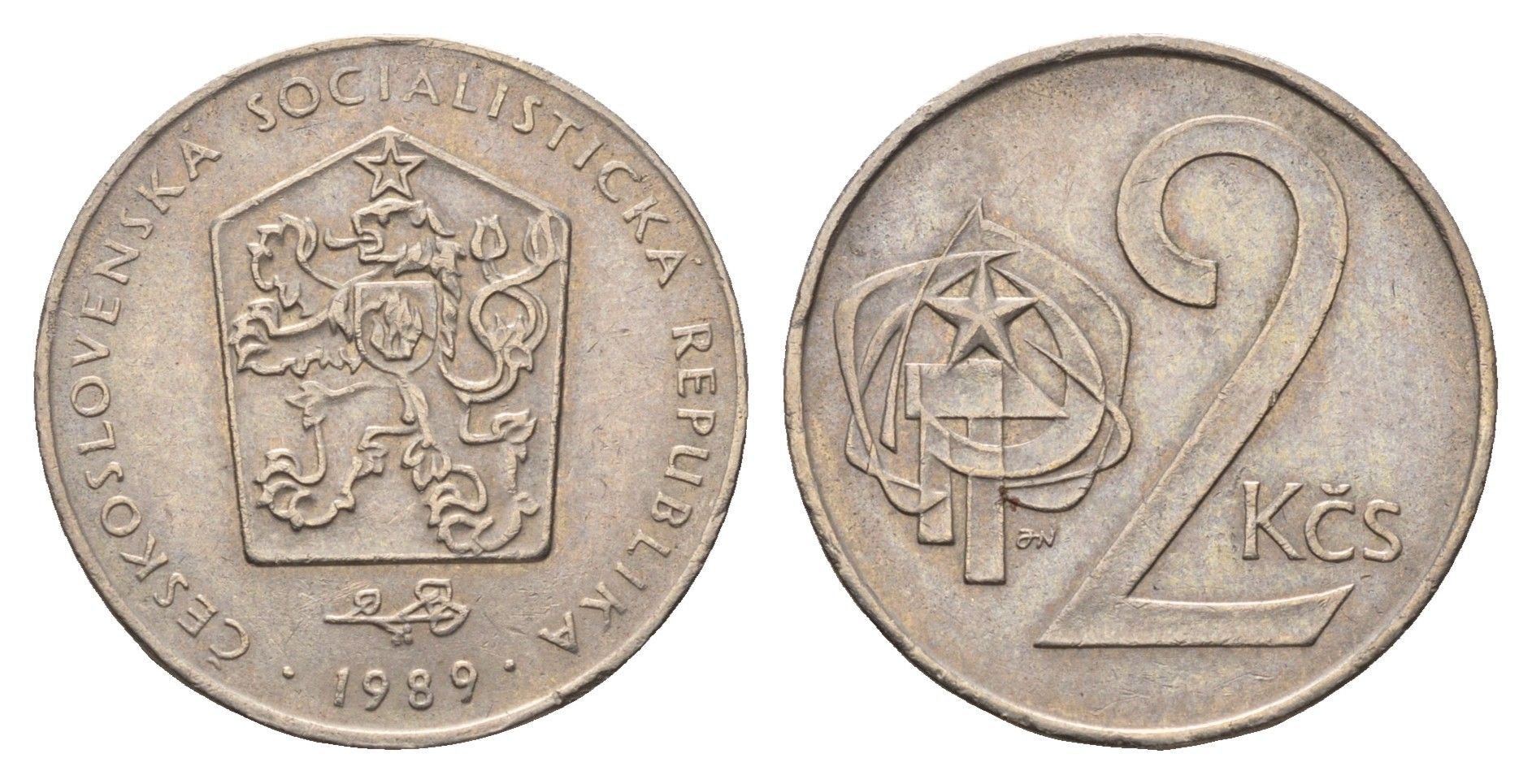 Чехословакия 2 кроны 1989 KM 75 медно-никель 3336-1132