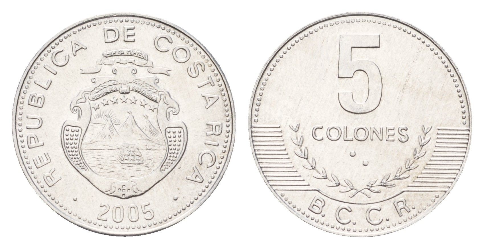Коста-Рика 5 колонов 2005 KM 227b алюминий UNC 183-946