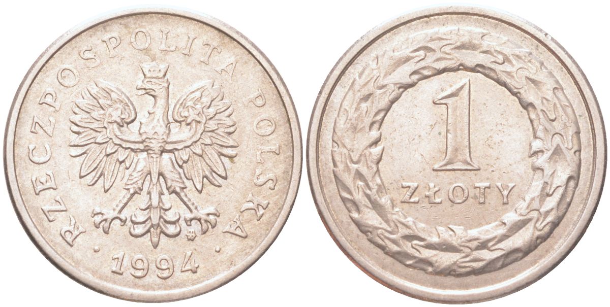 Польша 1 злотый 1994 Y 282 медно-никель 4122-652