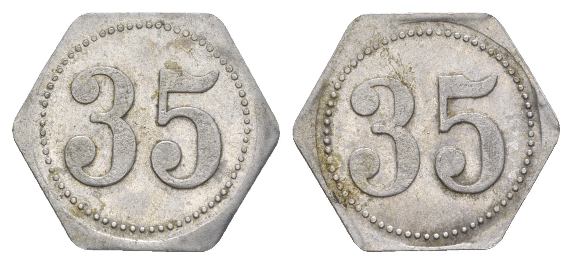 Германия жетон в 35 пфеннигов для приобретения "стакана пива" ND размер 21,5x21,5 мм, вес 0,97 гр алюминий 4638-855