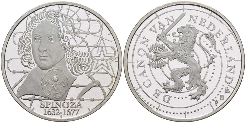 НИДЕРЛАНДЫ МЕДАЛЬ СЕРИИ ИСТОРИЯ НИДЕРЛАНДОВ, БЕНЕДИКТ СПИНОЗА (1632-1677), ГОЛАНДСКИЙ ФИЛОСОВ-РАЦИОНАЛИСТ, НАТУРАЛИСТ, ДИАМЕТР 30 ММ., ВЕС 9,43 ГР. медно-никель 1076-6-54