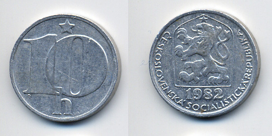 Чехословакия 10 геллеров 1982 KM 80 алюминий 36-1221