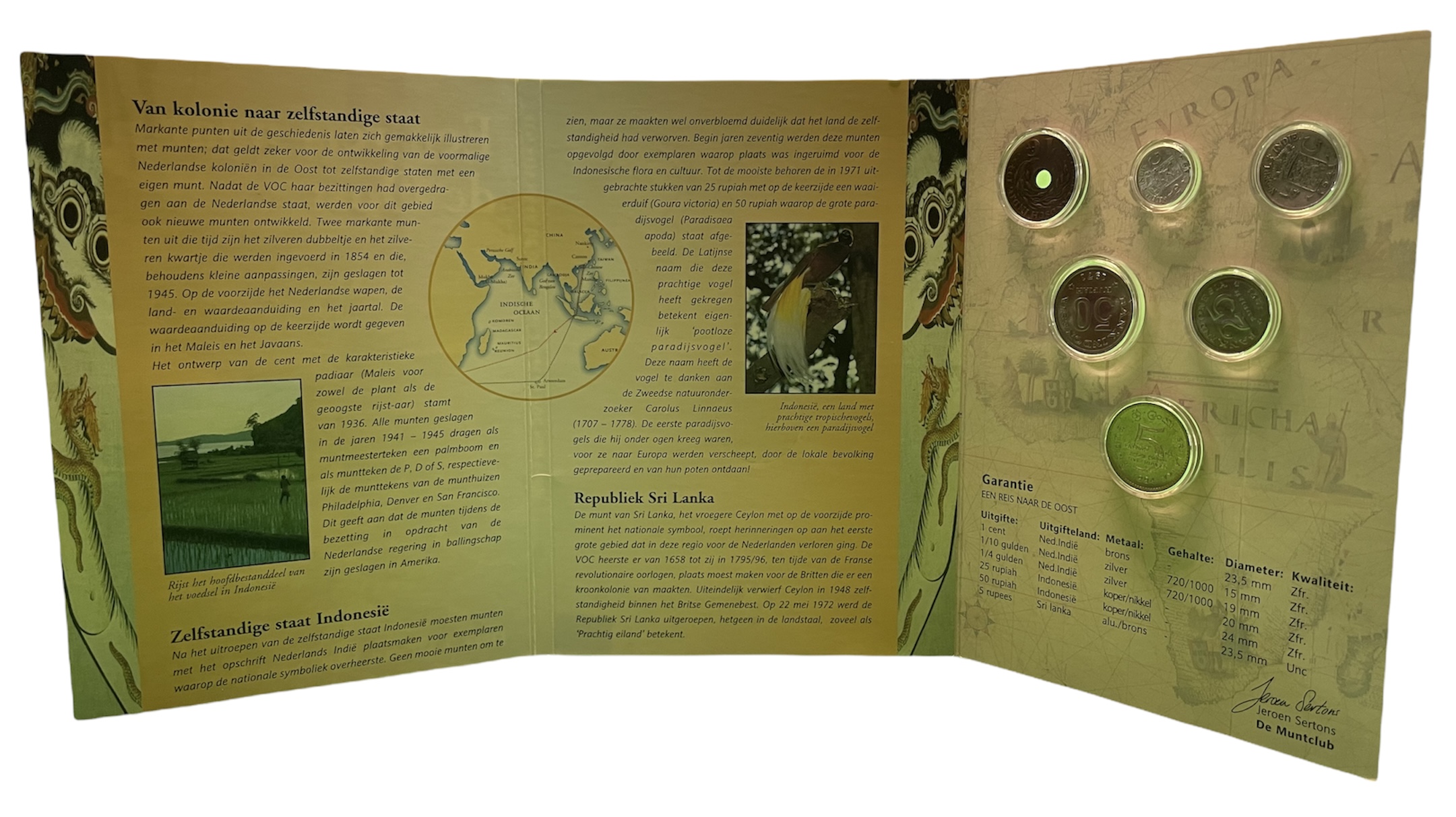 Индонезия, Нидерландская Индия, Шри-Ланка набор из 6 монет 1943-1994 туристический набор оригинальная упаковка капсулы 7-6-1-37