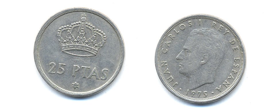 ИСПАНИЯ 25 ПЕСЕТ 1976 KM 808 медно-никель 54-2023