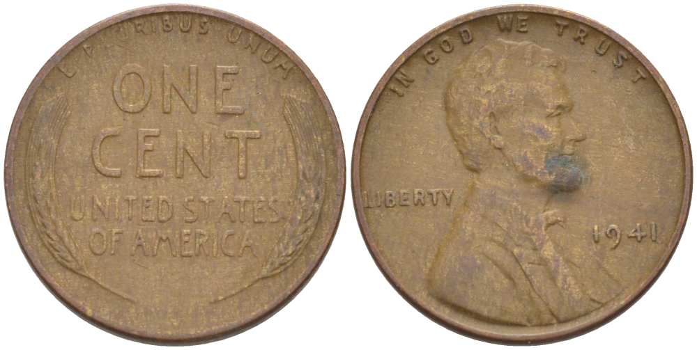 США 1 ЦЕНТ 1941 ЛИНКОЛЬН KM 132 бронза 218-419