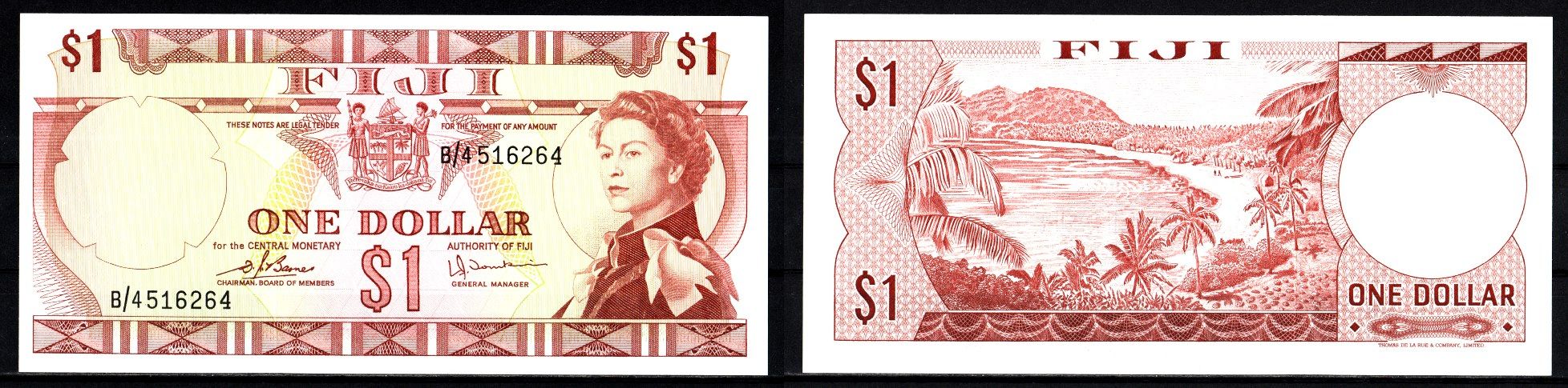 Фиджи 1 доллар ND (1974) Pick 71 b бумага UNC (пресс) 451-1205-1