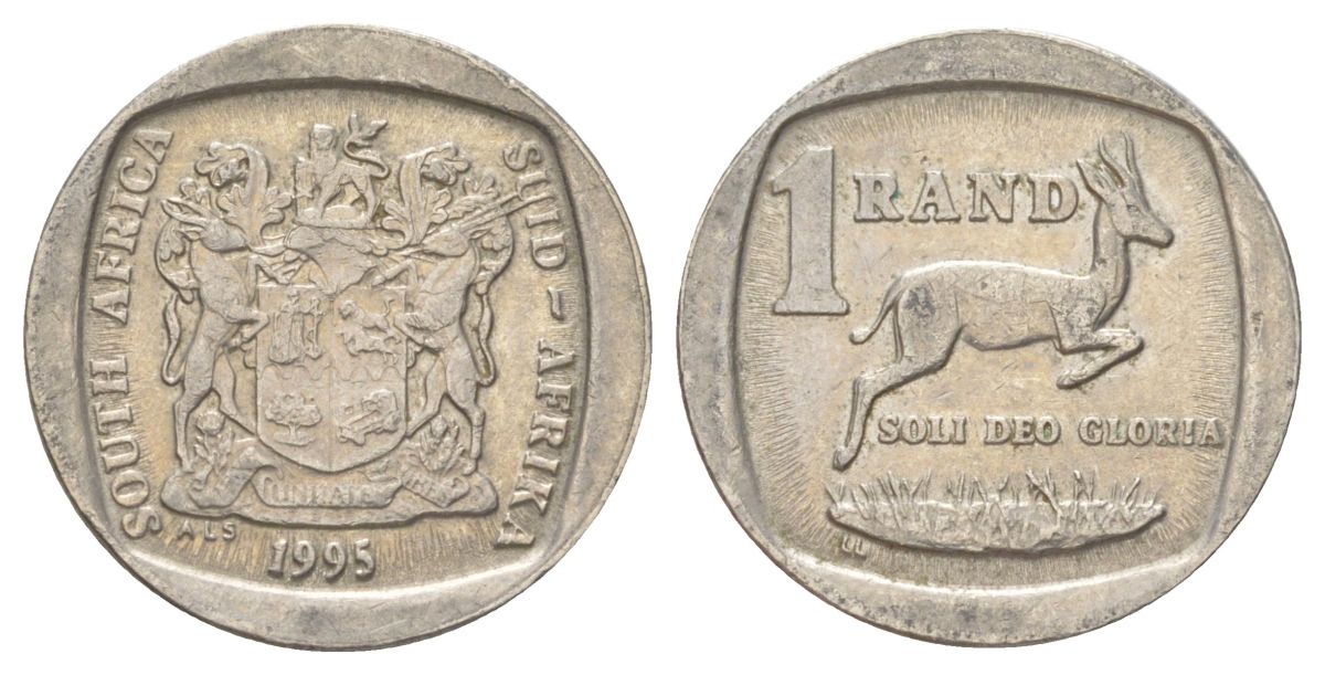 ЮАР 1 ранд 1995 KM 138 медь плакированная никелем 4627-321