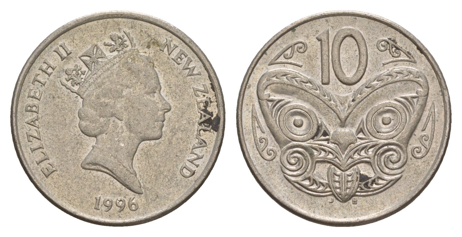 Новая Зеландия 10 центов 1996 KM 61 медно-никель 4182-156