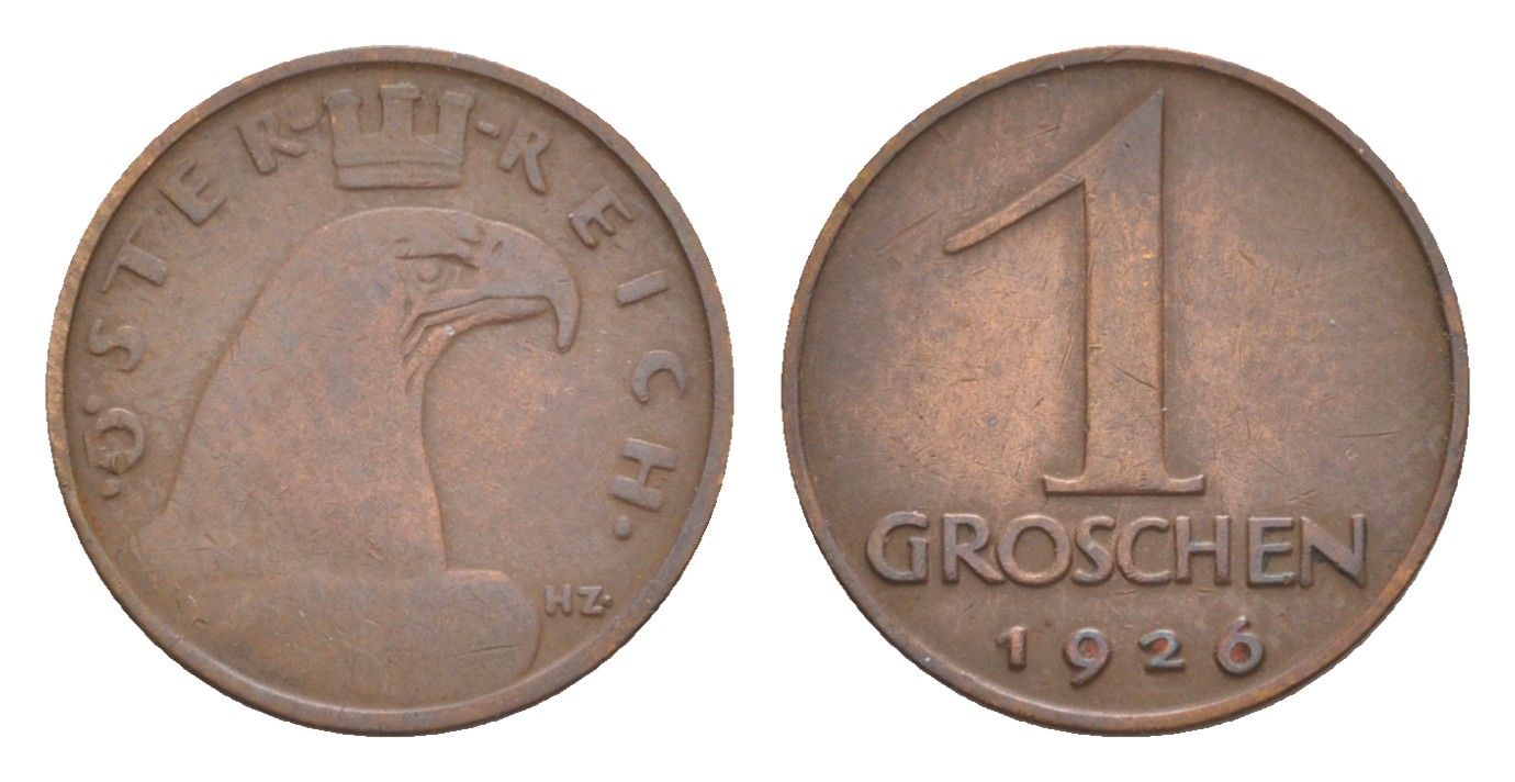 Австрия 1 грош 1926 KM 2836 бронза 4639-965
