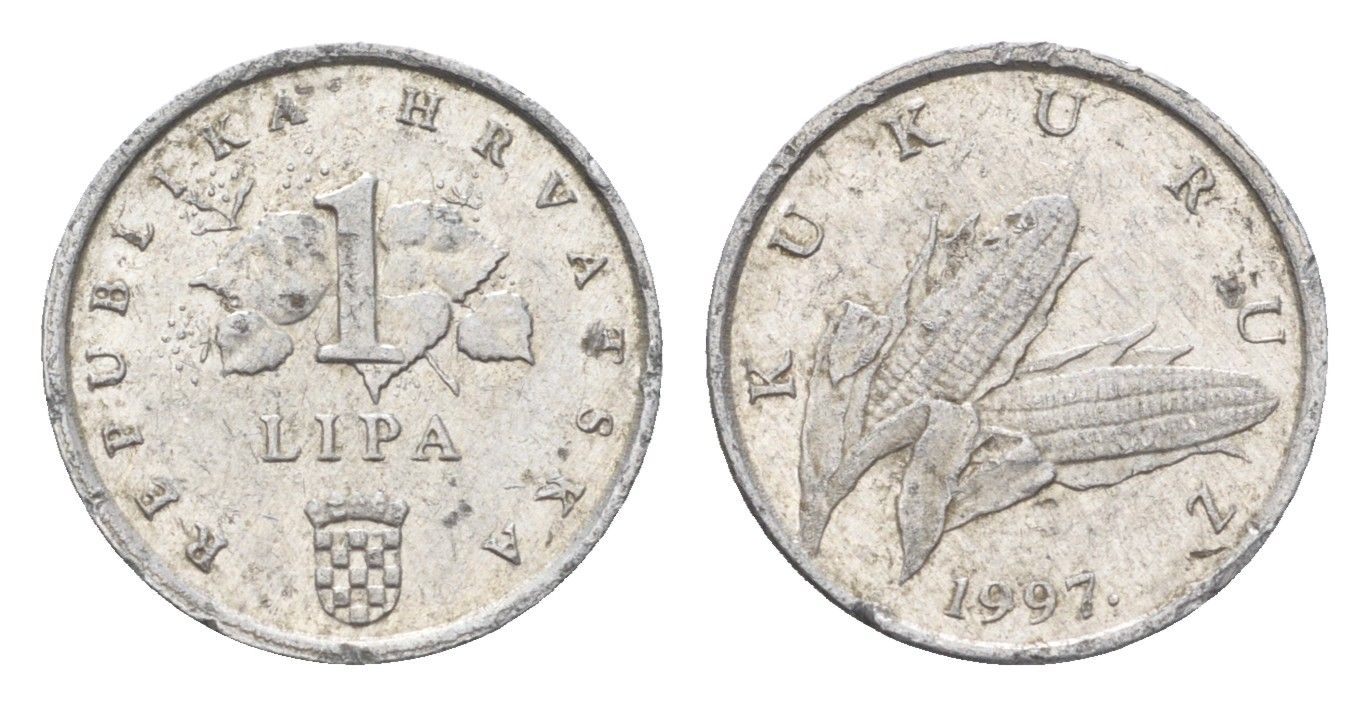 Хорватия 1 липа 1997 нечетный год KM 3 алюминий 4659-657