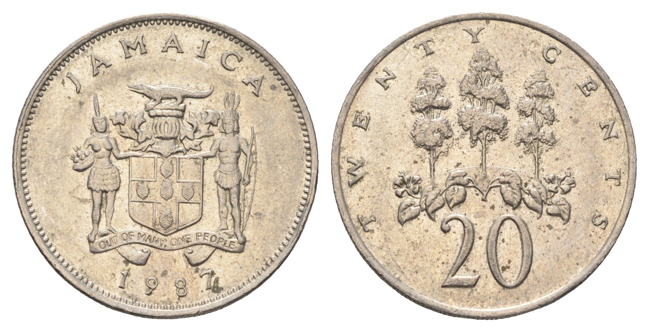 Ямайка 20 центов 1987 KM 48 медно-никель 4661-1121