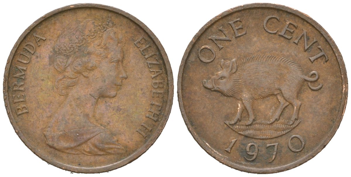 Бермудские острова (Бермуды) 1 цент 1970 KM 15 бронза 4618-1141