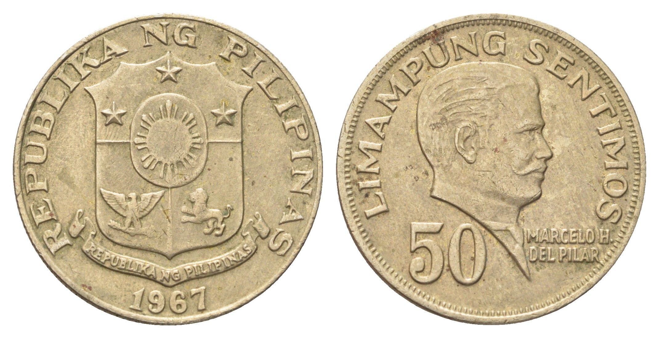 Филиппины 50 сентимо 1967 KM 200 медь цинк никель 4706-827