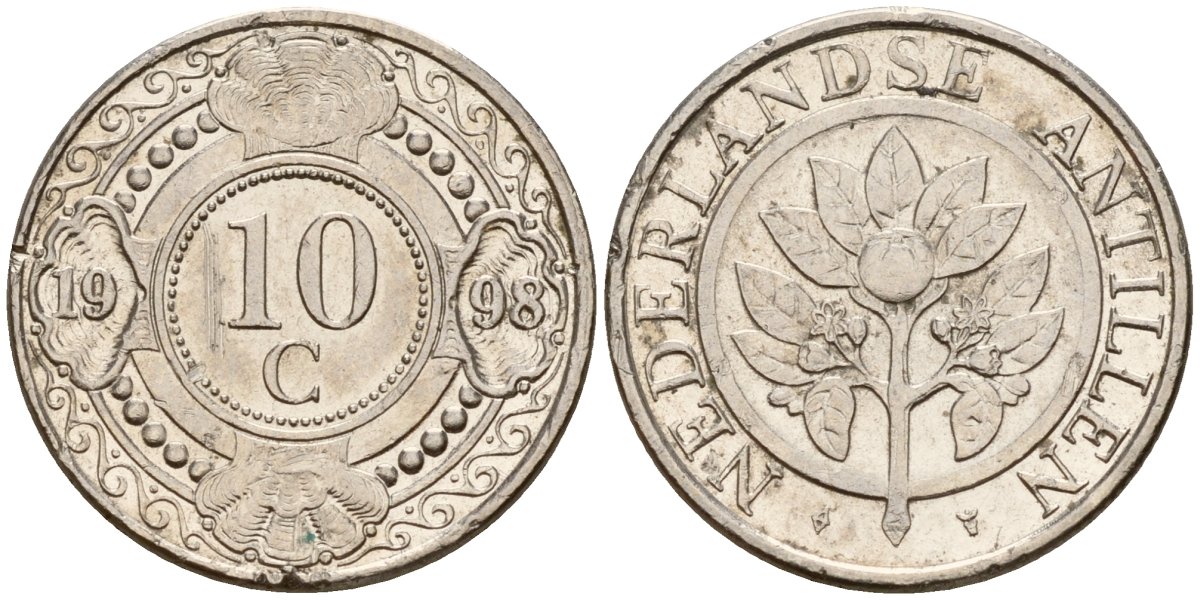 Нидерландские Антилы 10 центов 1998 Беатрикс (1980-2013) KM 34 сталь плакированная никелем 4174-768