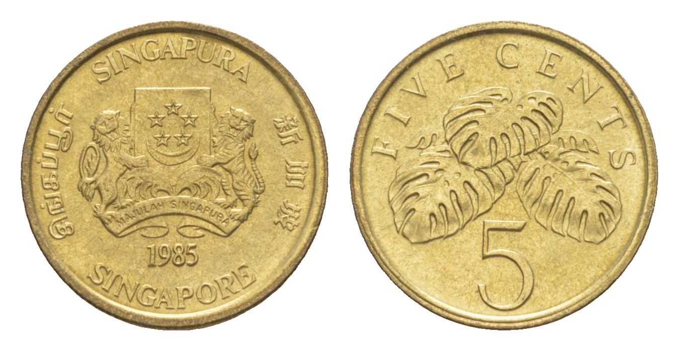 Сингапур 5 центов 1985 KM 50 алюминиевая бронза 4640-518