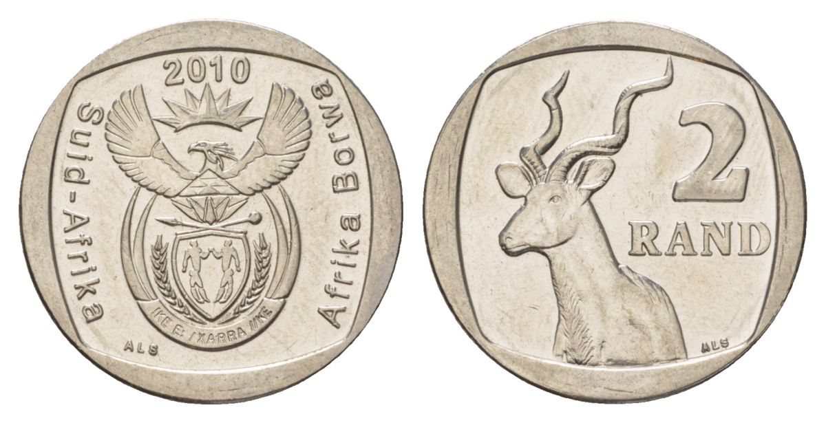 ЮАР 2 ранда 2010 KM 498 медь плакированная никелем UNC 4628-234