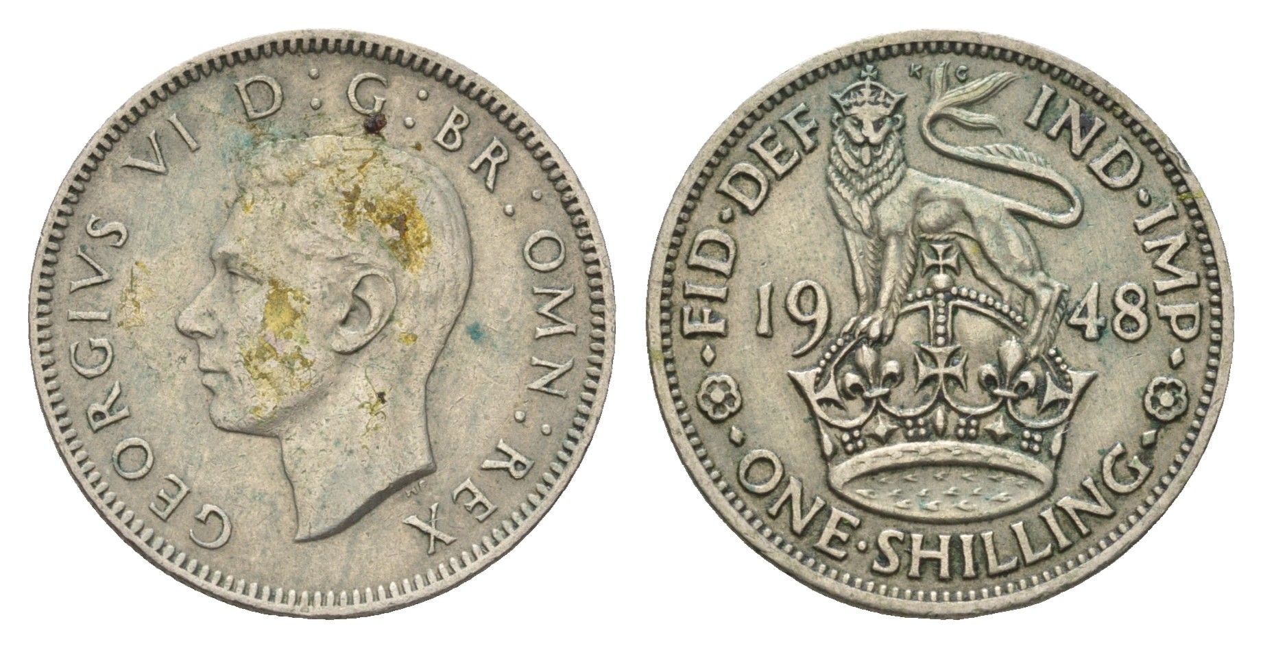 Великобритания 1 шиллинг 1948 Георг VI (1936-1952), Английский шиллинг KM 863, Spink 4103 медно-никель 4187-1144