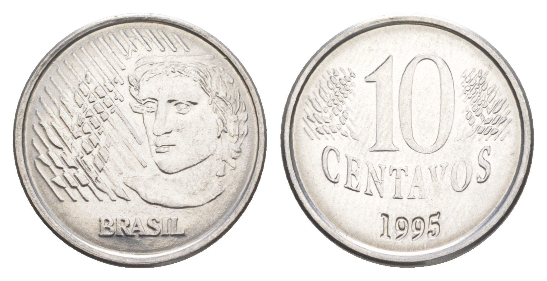 Бразилия 10 сентаво 1995 KM 633 нержавеющая сталь UNC 4644-442