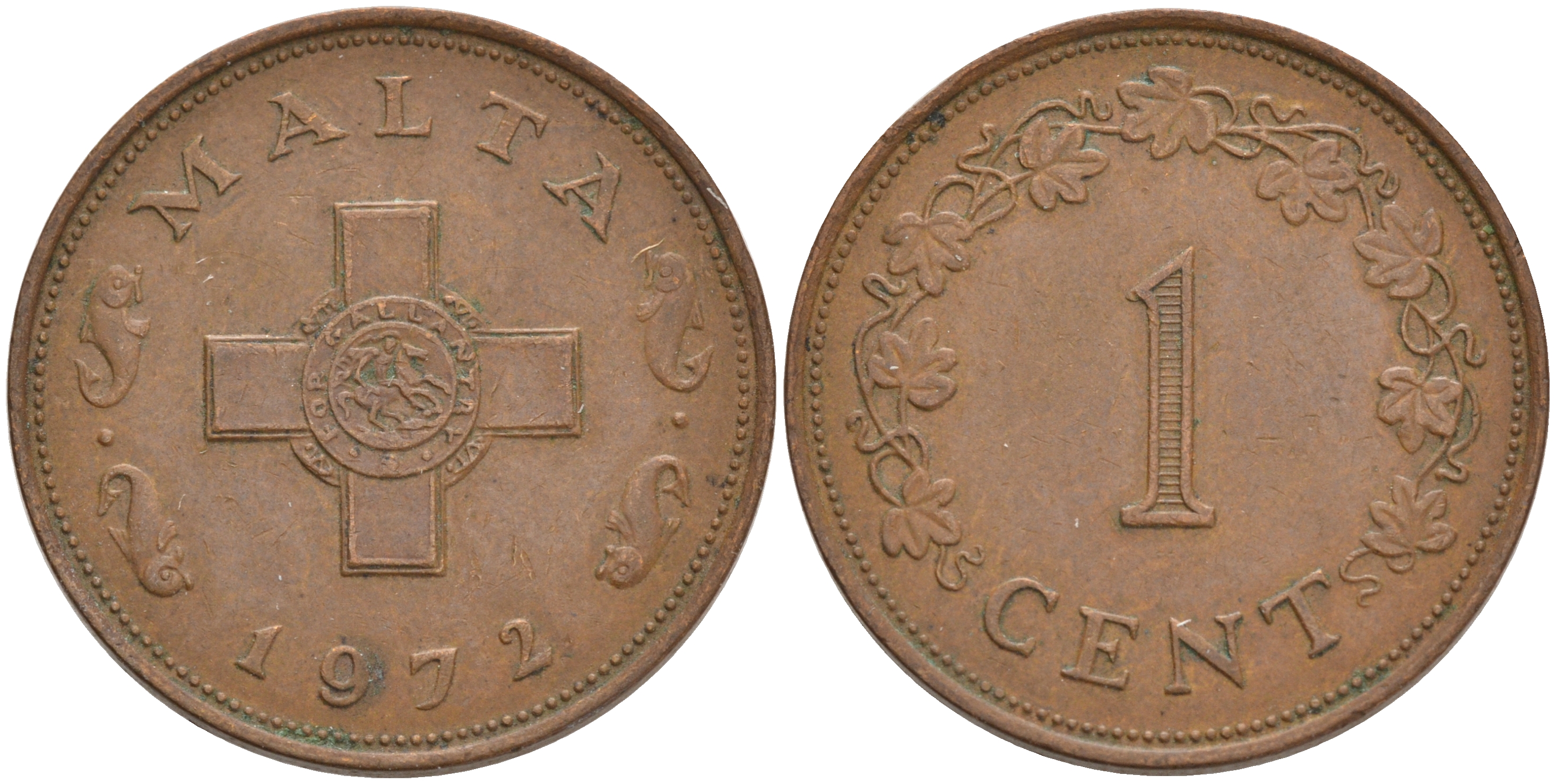 Мальта 1 цент 1972 KM 8 бронза 4546-714