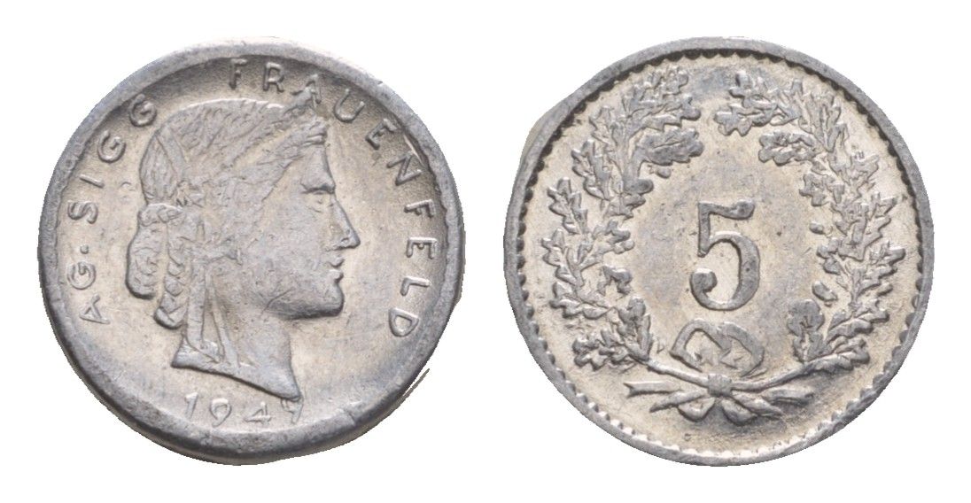 Франция игровой жетон в 5 франков 1947 диаметр 13 мм, вес 0,24 гр алюминий 4651-1223