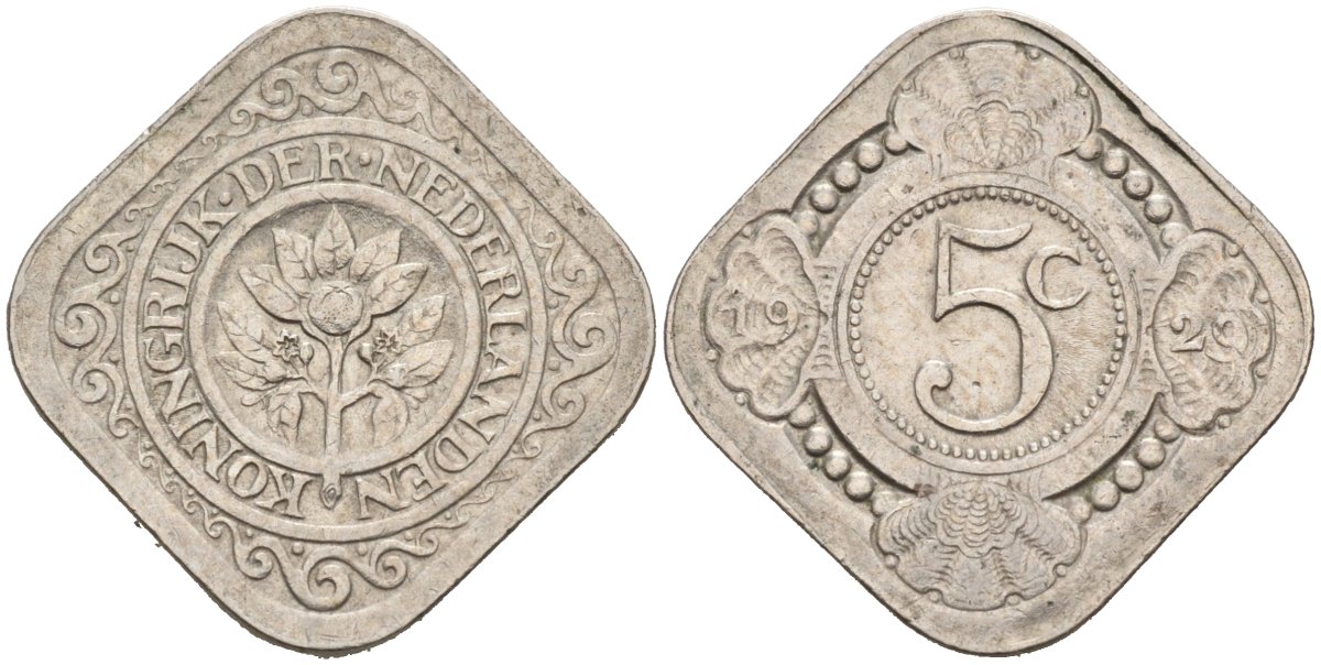 Нидерланды 5 центов 1929 Вильгельмина (1890-1948) KM 153 медно-никель 4575-843