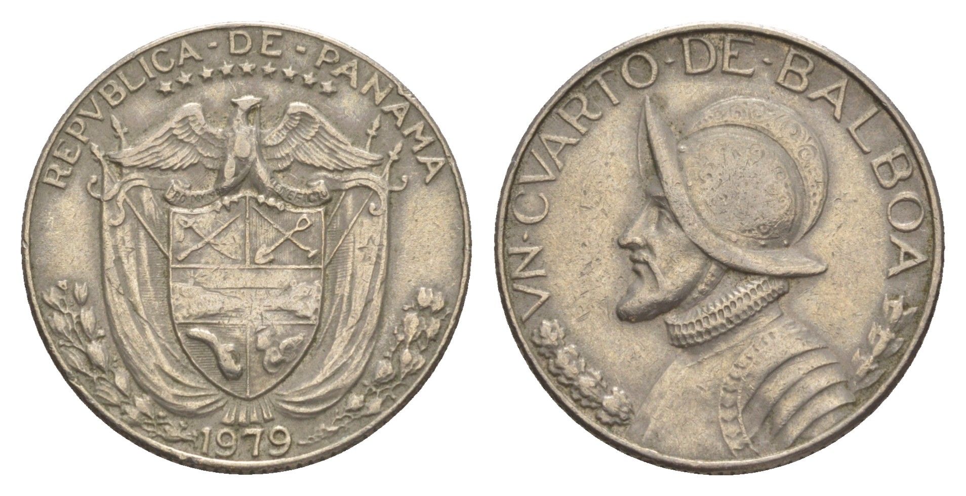 Панама 1/4 бальбоа 1979 KM 11.2a медь плакированная медно-никелем 4646-313