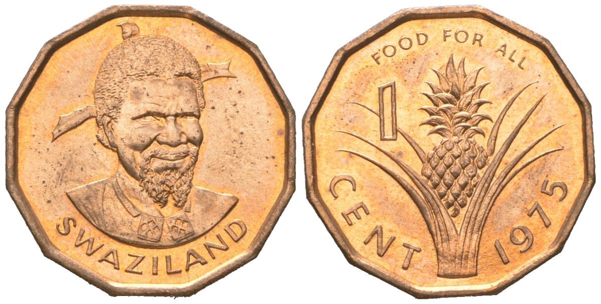 Свазиленд 1 цент 1975 FAO, продовольственная программа, Собуза II KM 21 бронза UNC 4611-569