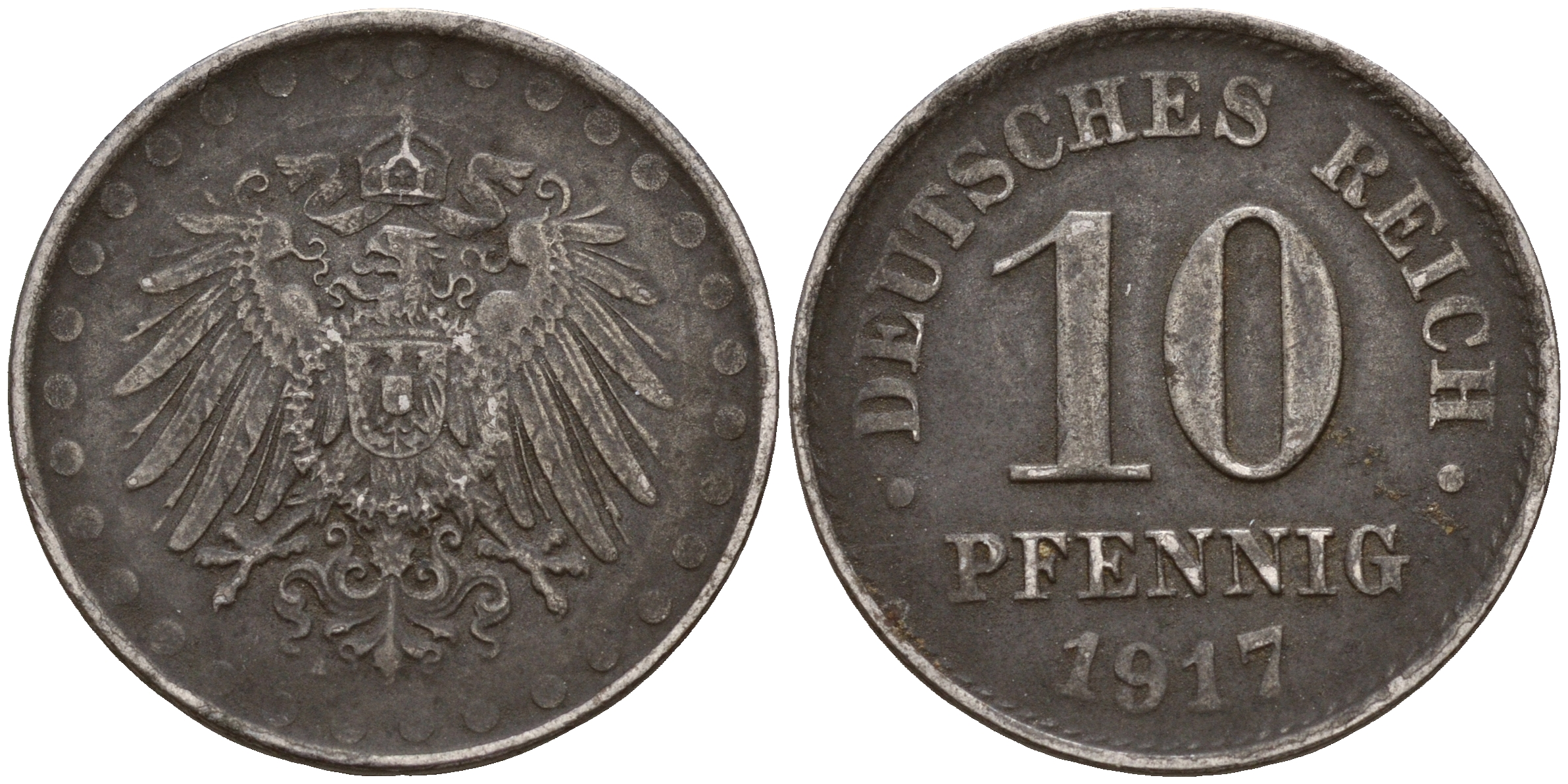 Германия 10 пфеннигов 1917 A J. 298, KM 20 железо    4603-742