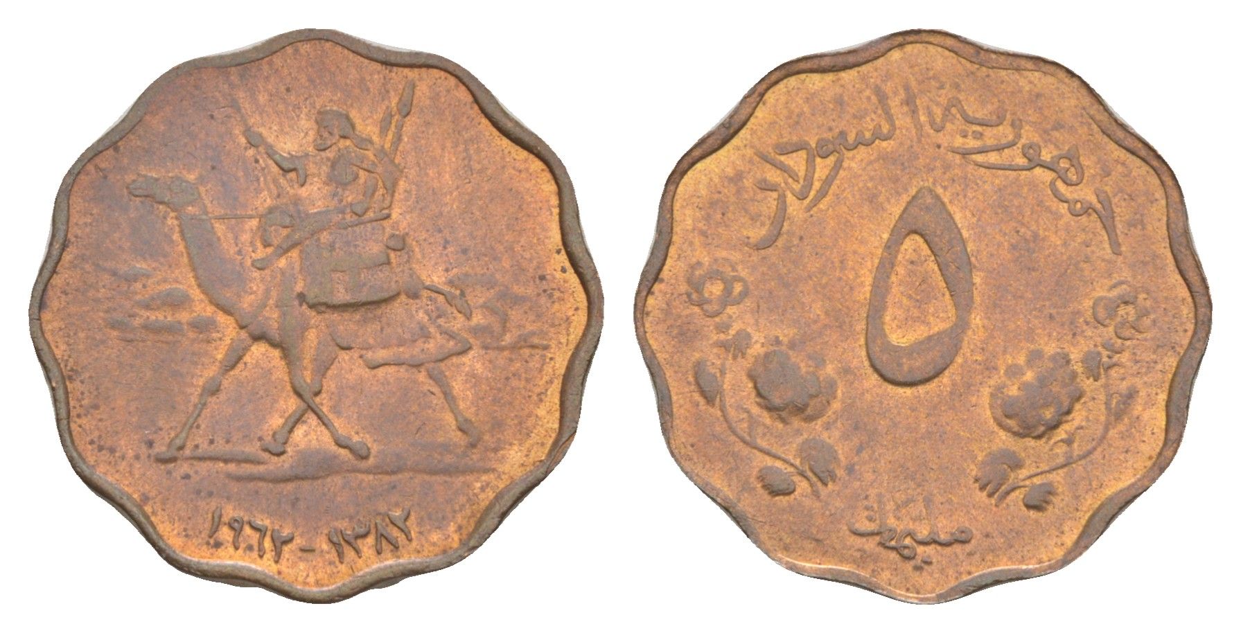 Судан 5 миллимов 1962 KM 31 бронза 4605-1226