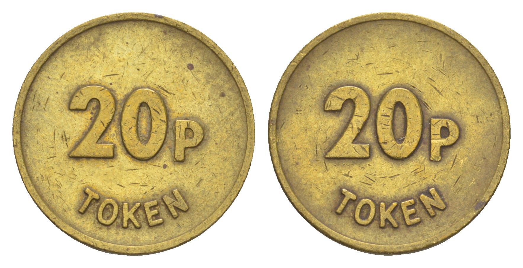 Германия игровой жетон в 20 пфеннигов диаметр 22 мм, вес 4,7 гр латунь 4613-524