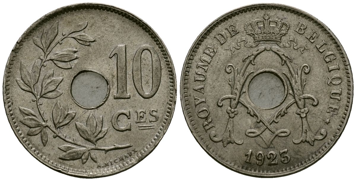 Бельгия 10 сантимов 1923 Belgique KM 85 медно-никель 4172-917