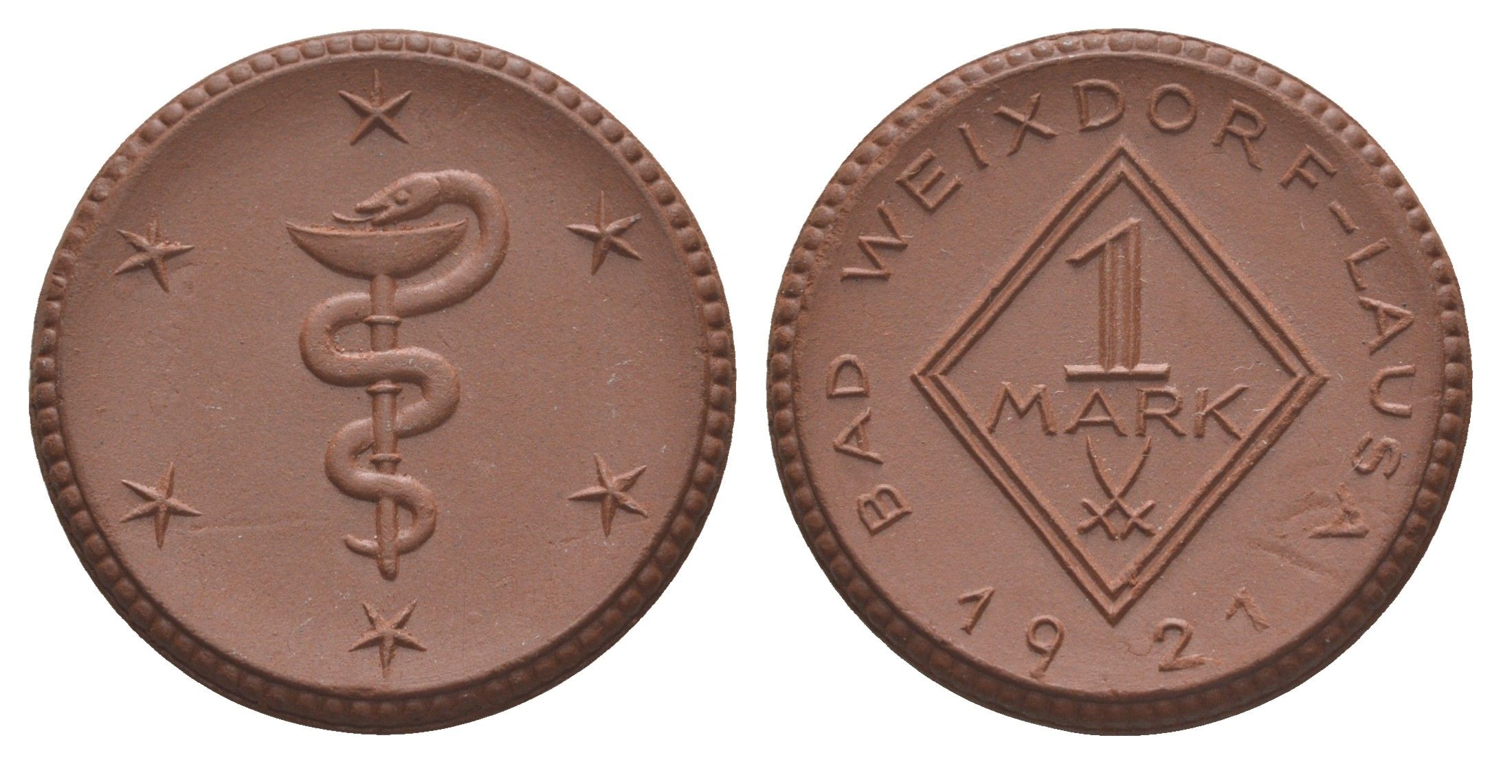 Вайсдорф-Лауза 1 марка 1921 Men05 26467.10, Men22.2 33284.10 фарфор 08-443