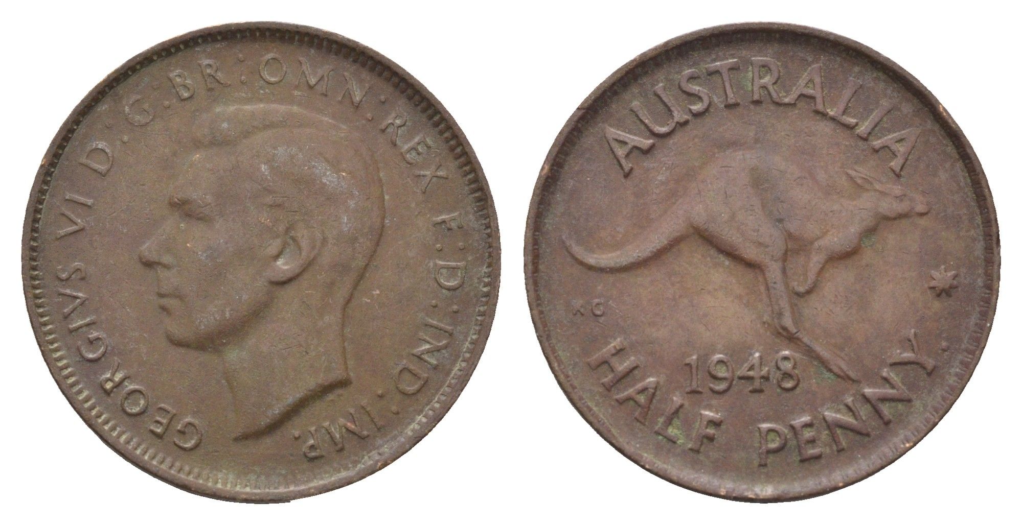 Австралия 1/2 пенни 1948 KM 41 бронза 4662-1022