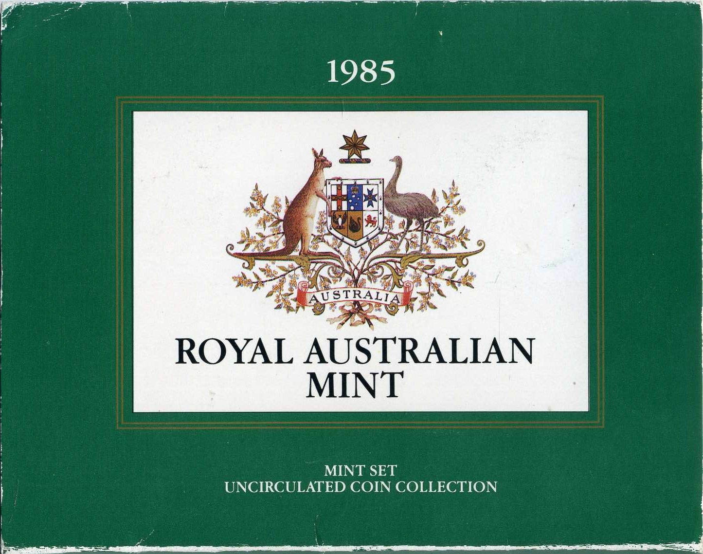 Австралия официальный набор из 7 монет 1985 в оригинальной картонной упаковке, с сертификатом, запайка KM MS 18   UNC  2-6-3-34